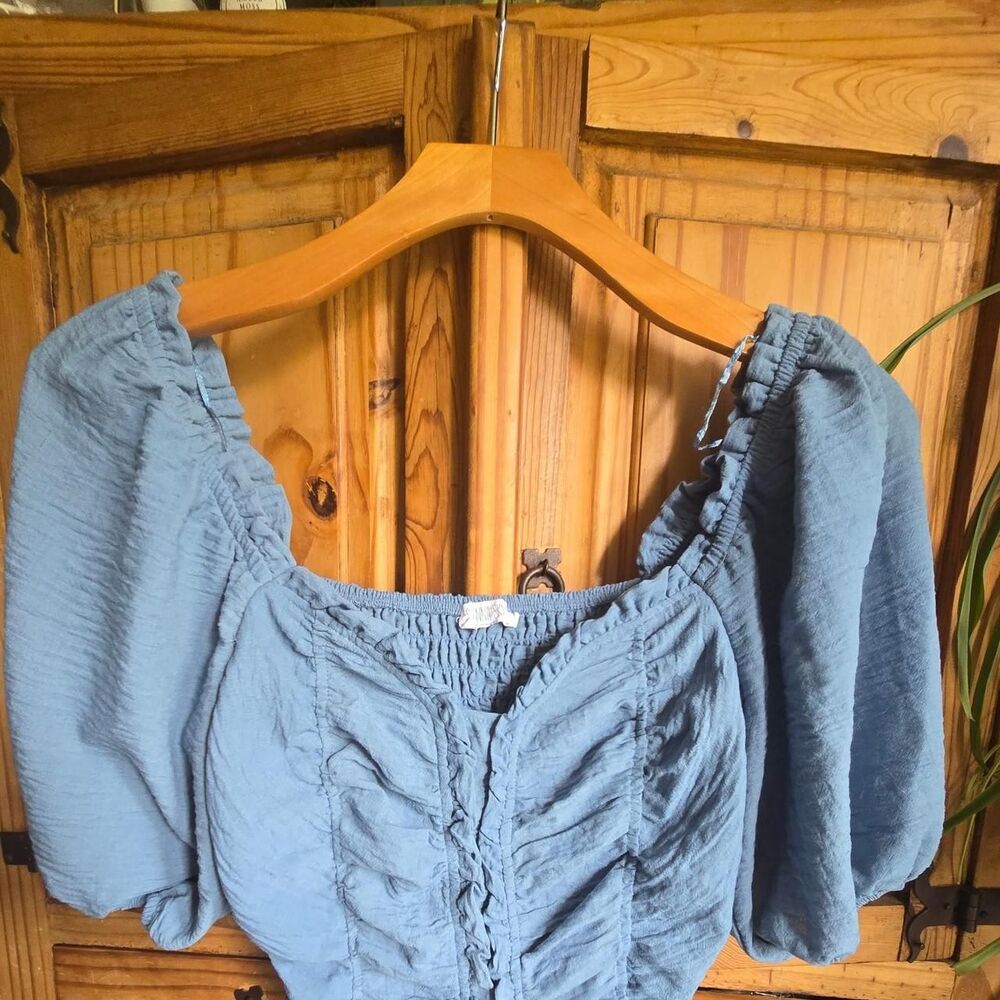 Sienna Sky Women's Blue Smocked Top